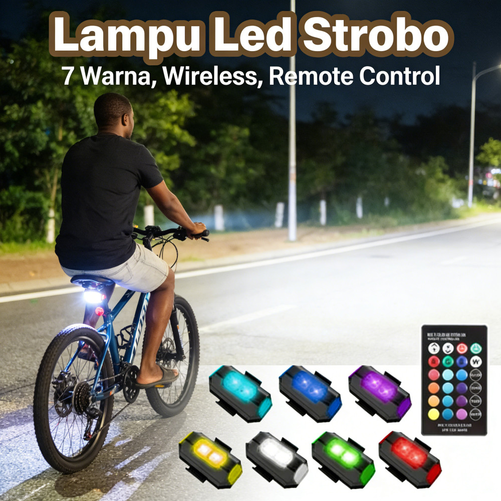 Motor lampu kedip lampu Strobo LED 7 warna lampu pesawat kolong lampu pengaman Keamanan Strobo Tanpa