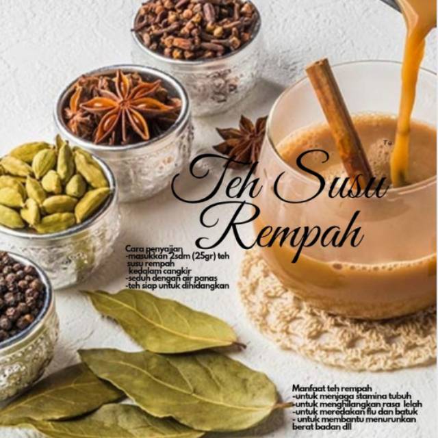 ReadyTeh susu rempah / teh kapulaga / teh arab / teh india 250 gram