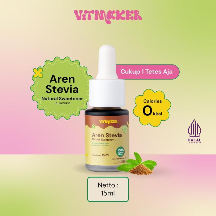 Vitmaker Liquid Aren Stevia Pemanis Alami  15ML & 5ML - 15 ML