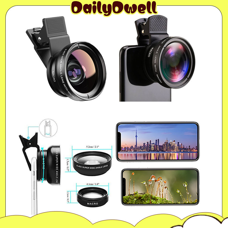Lensa HP 2In1 0.45X Wide Angle / Macro 12.5X / Lensa Klip Universal Semua Hp