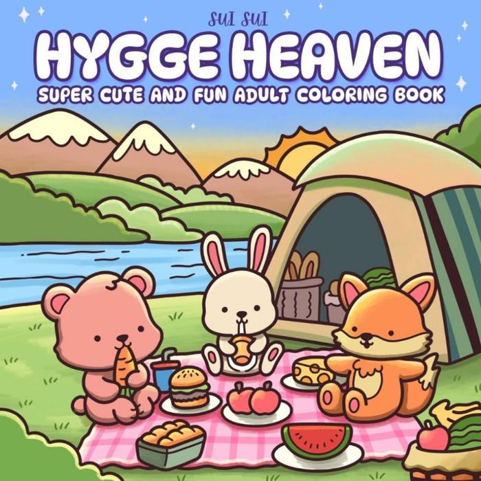 Girls moment ,Hygge heaven Coloring Book Paperback Buku lukisan anak-anak yang menggambar buku lukis
