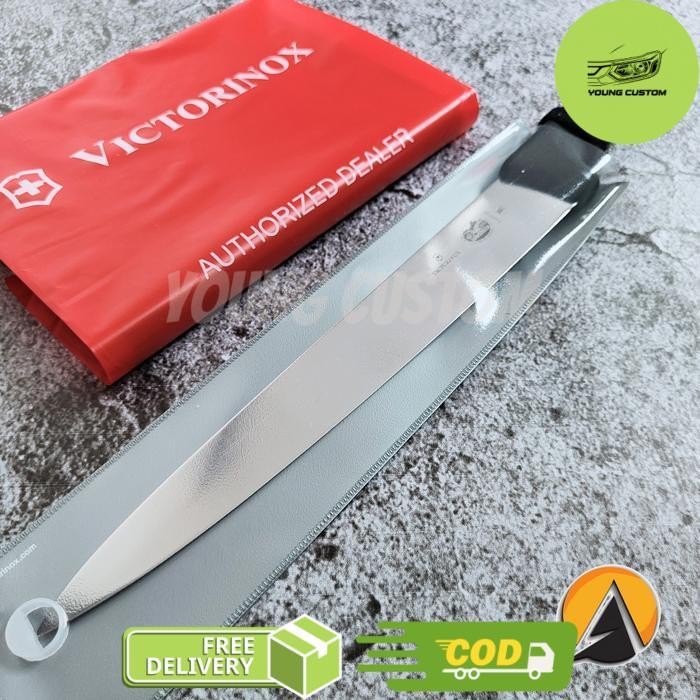 slicing knife pisau victorinox original 30 cm 5.4503.30 black fibrox - 30 cm -young