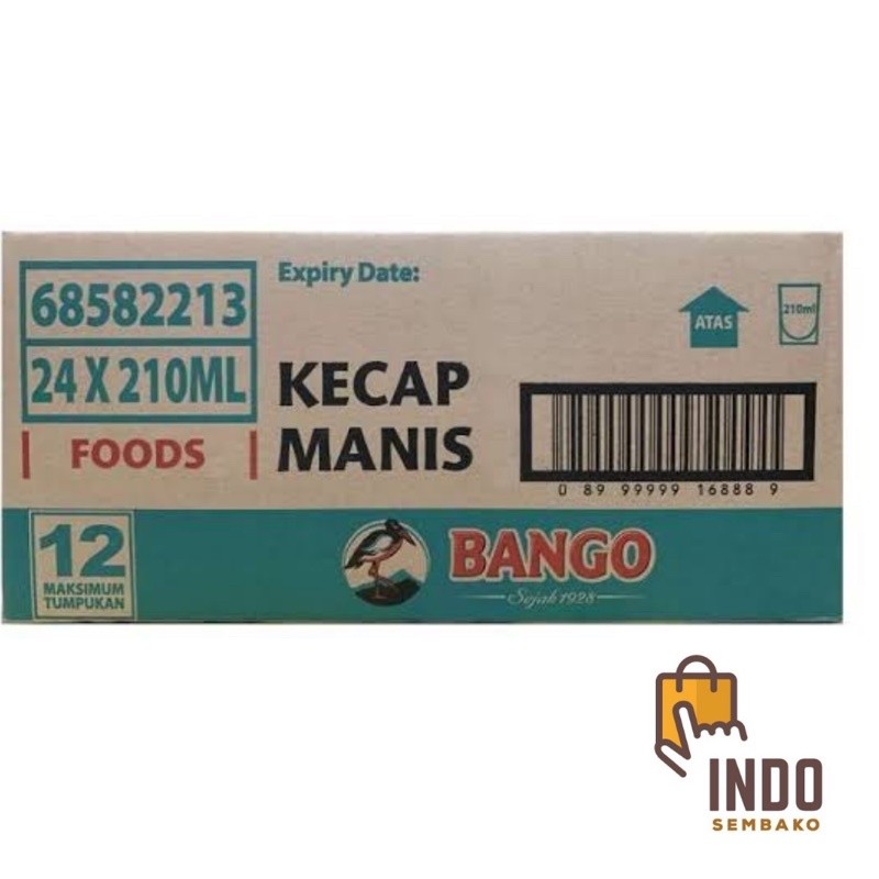 Kecap Bango 1 dus 265g x24 / Kecap Manis Bango Tanggung Dus / Kecap Bango refill 265 gram Karton