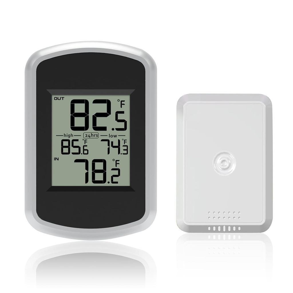 Wireless Indoor Outdoor Thermometer Digital Inside and Outside Temperature Monitor for Greenhouse an