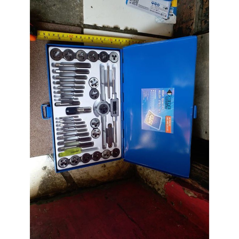 tap set 40 pcs benz tap n die set tap snai drat tap drat