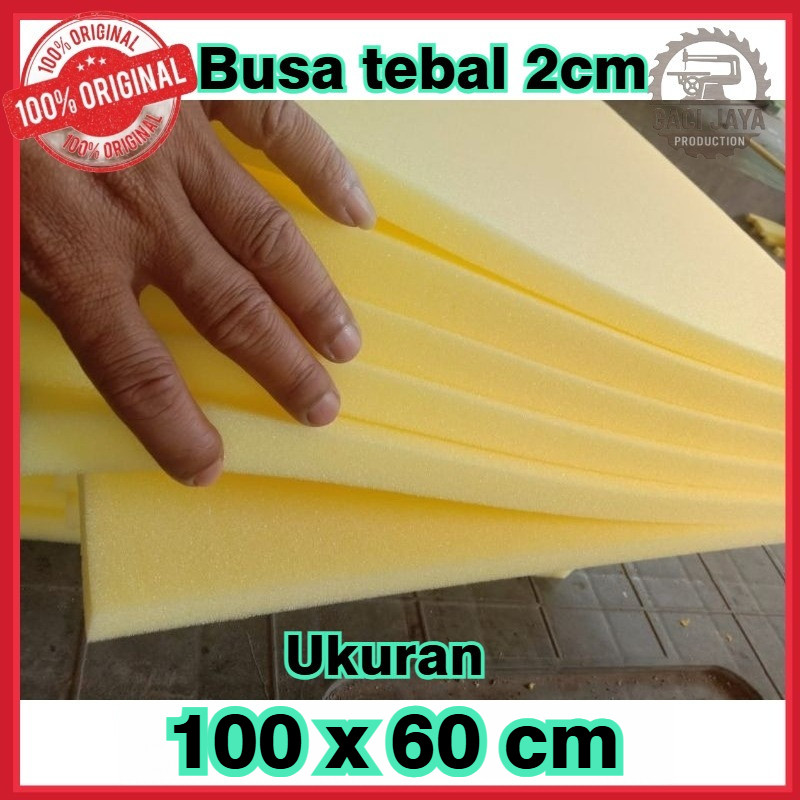 busa lembaran 2cm busa kuning ukuran 100x60x2cm