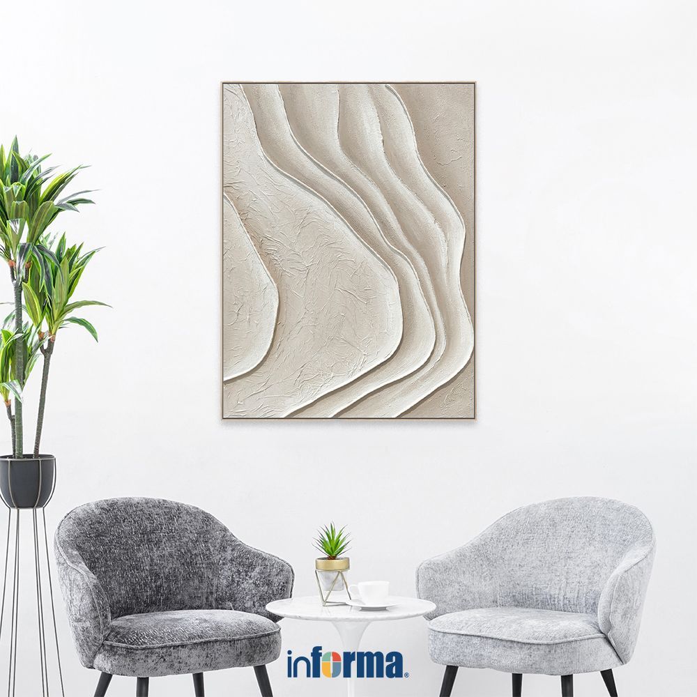 Informa Hiasan Dinding Art Abstract 90x120 cm - Putih Wall Art Dekorasi Dinding Wall Decoration Paja