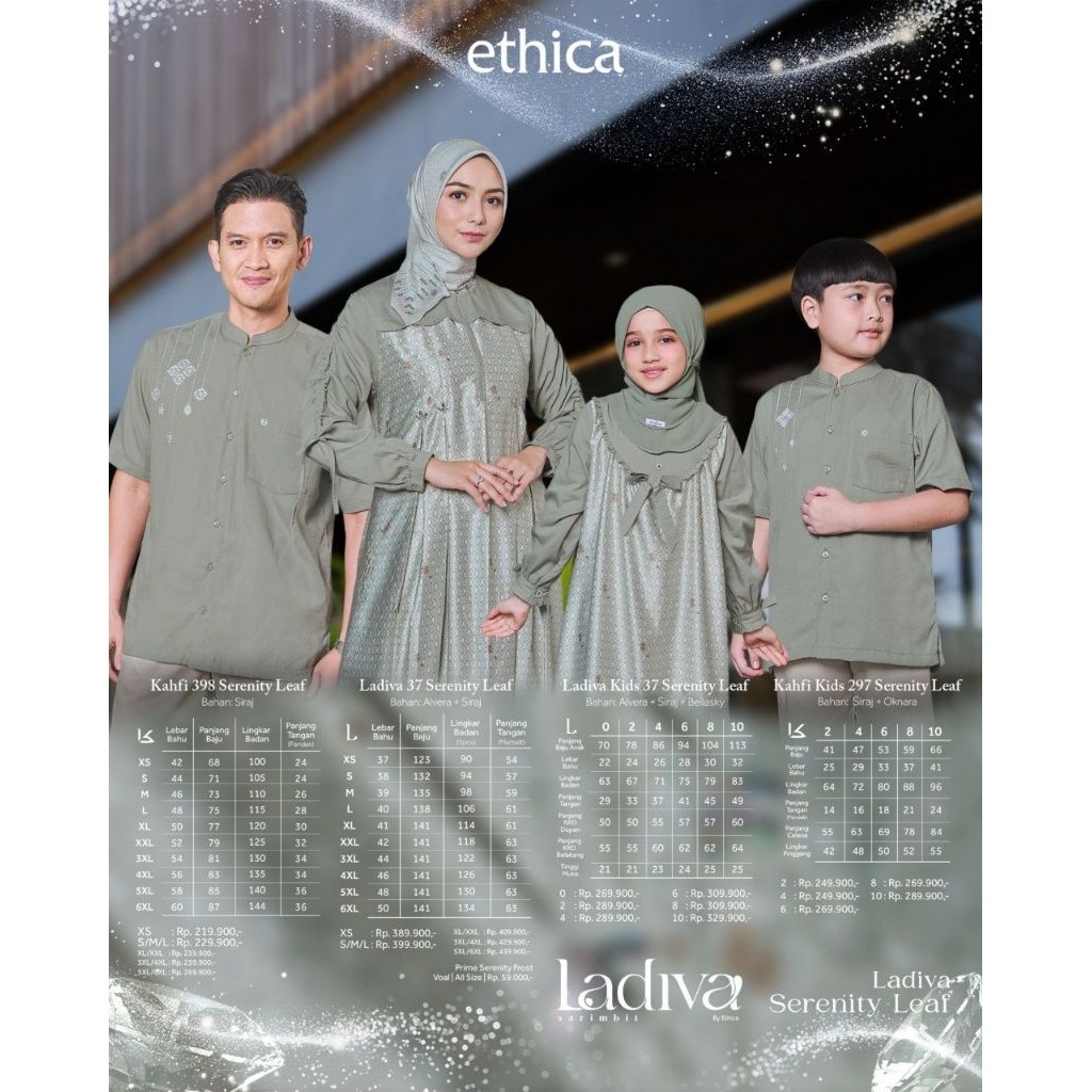 Sarimbit Ladiva Series 2026 Serenity Leaf| Gamis Simple Elegant Ladiva 37 Serenity Leaf| Setelan Gam