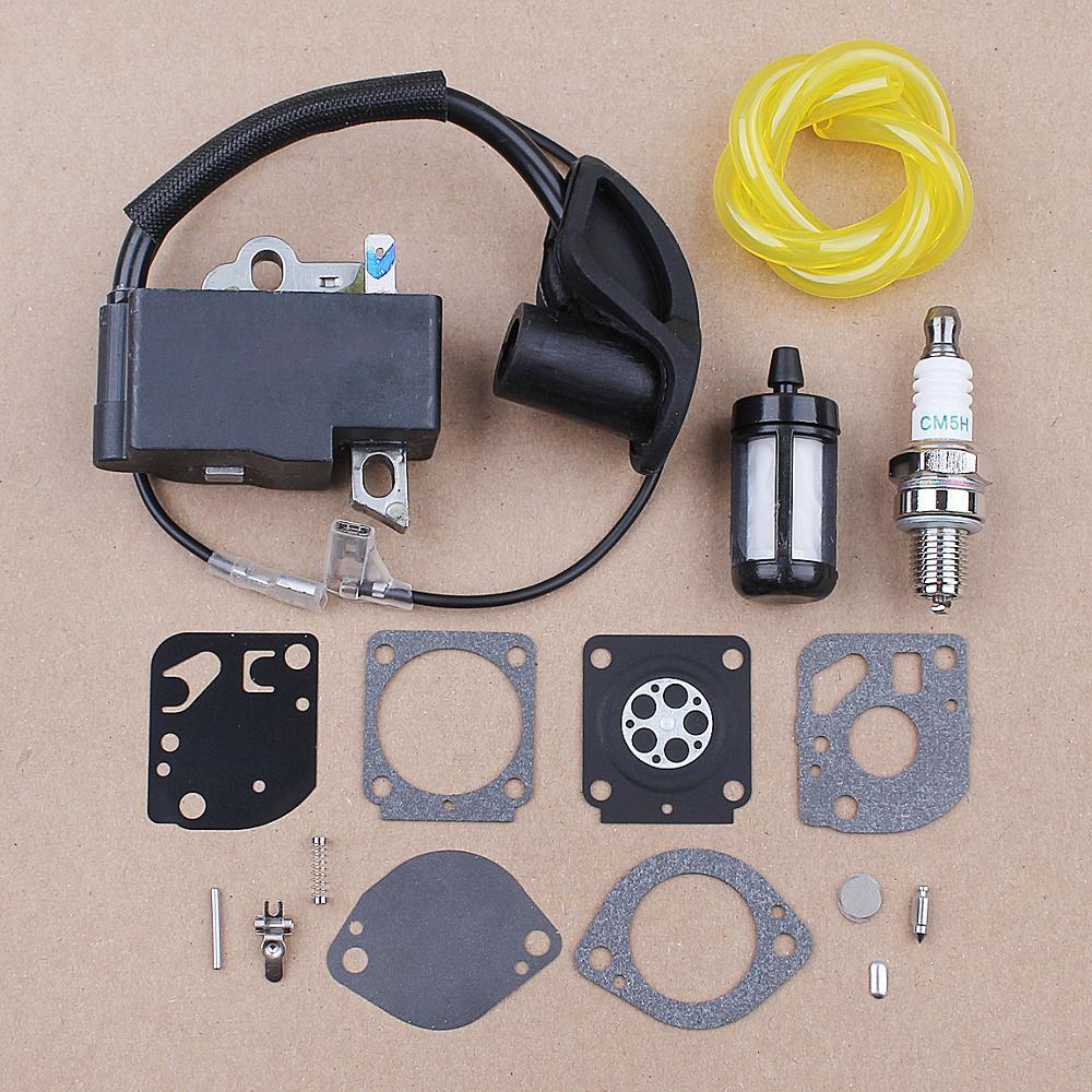 Ignition Coil Carb Repair Kit Fuel Filter Line Kit For Stihl FS87 FS90 FS100 HL100 HL95 KM90 HT100 K