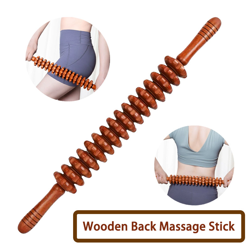 Wood Lymphatic Drainage Massager Handheld Massage Stick  for Neck Back Pain Relief Stomach Body Shap