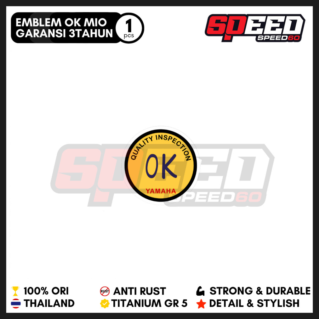 Emblem Sticker OK Yamaha Mio Smile Project60 Emblem Titanium Grade 5 Probolt Thailand King Nut