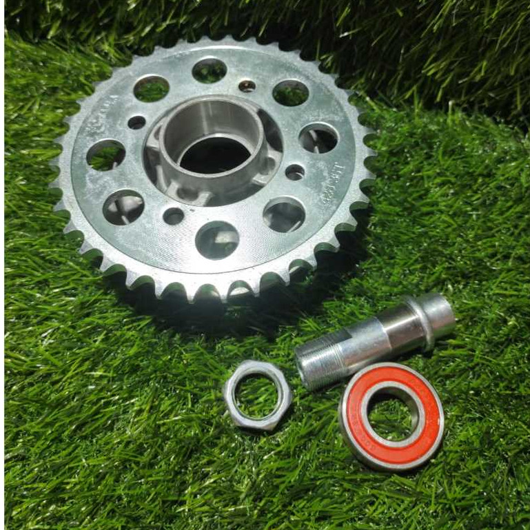 PAKET DUDUKAN GIR RX KING/ NAP GIR SET RX KING DUDUKAN GEAR BELAKANG SET GIR 35T/36T SILVER IMPORT