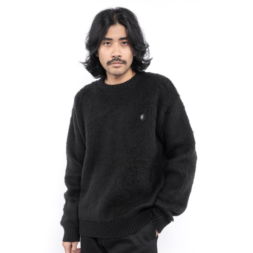 SWEATER RAJUT KNITWEAR BULU CASUAL SIMPLE PRIA WANITA HITAM ORIGINAL MATERNAL DISASTER | TRIKOTA