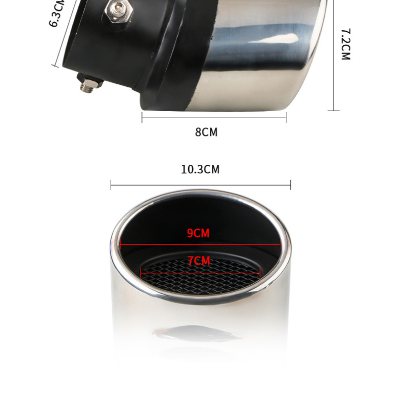 Car Tail Rear Chrome Exhaust Pipe Tail Muffler Tip Pipe With Net for Honda FCX Brio 3R-C Skydeck P-N