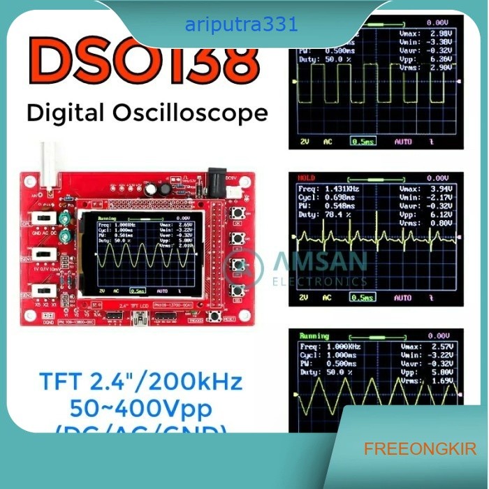 DSO138 Digital Oscilloscope 1Msps Osiloskop DSO 138