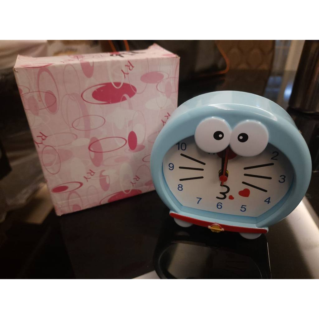 Beker Karakter Kartun DORAEMON KEROPI POOH Lucu 958 / Jam Alarm Clock & Free Baterai
