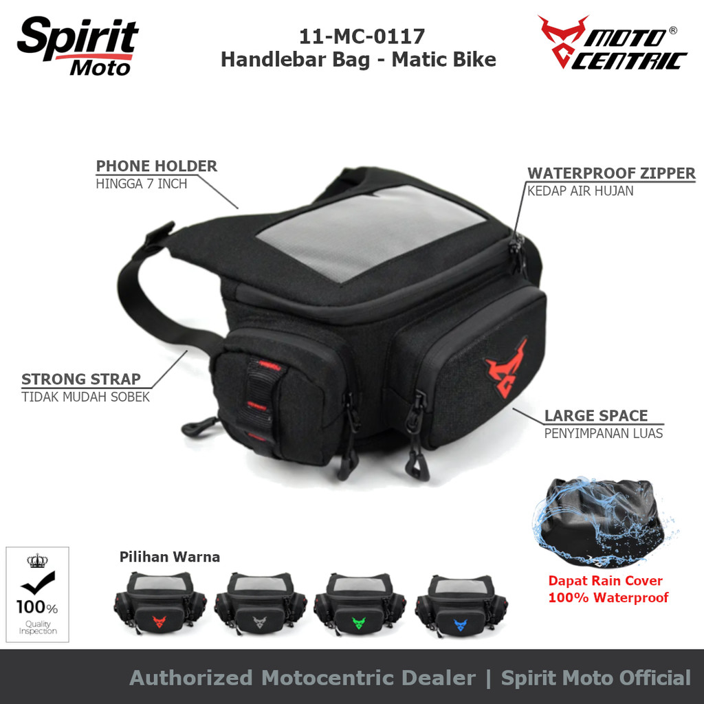 Motocentric Front Bag with Phone Holder | Tas Stang Depan Motor Matic
