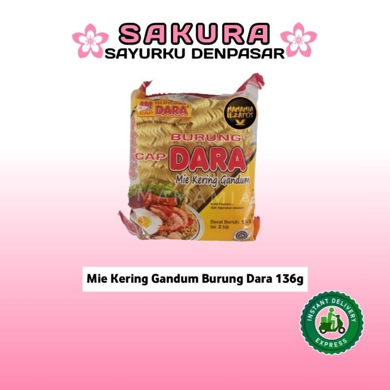 Mie kuning Kering cap Burung Dara 136g - SAKURA / mie gandum