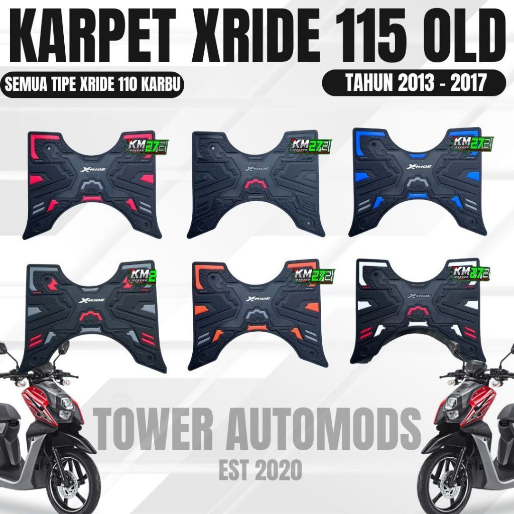 Karpet Motor Xride 115 Karet Premium - Karpet Motor Xride Karbu 2013 - 2017 - Aksesoris Yamaha Matic