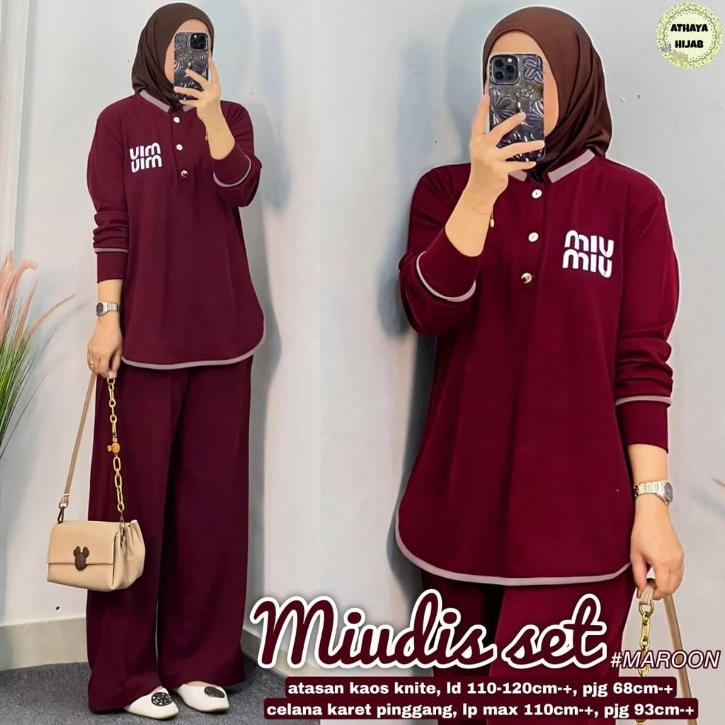 ada grup reseller bisa di tanyakan ke admin alya store Baju Setelan Wanita Premium Miudis Set  Athay