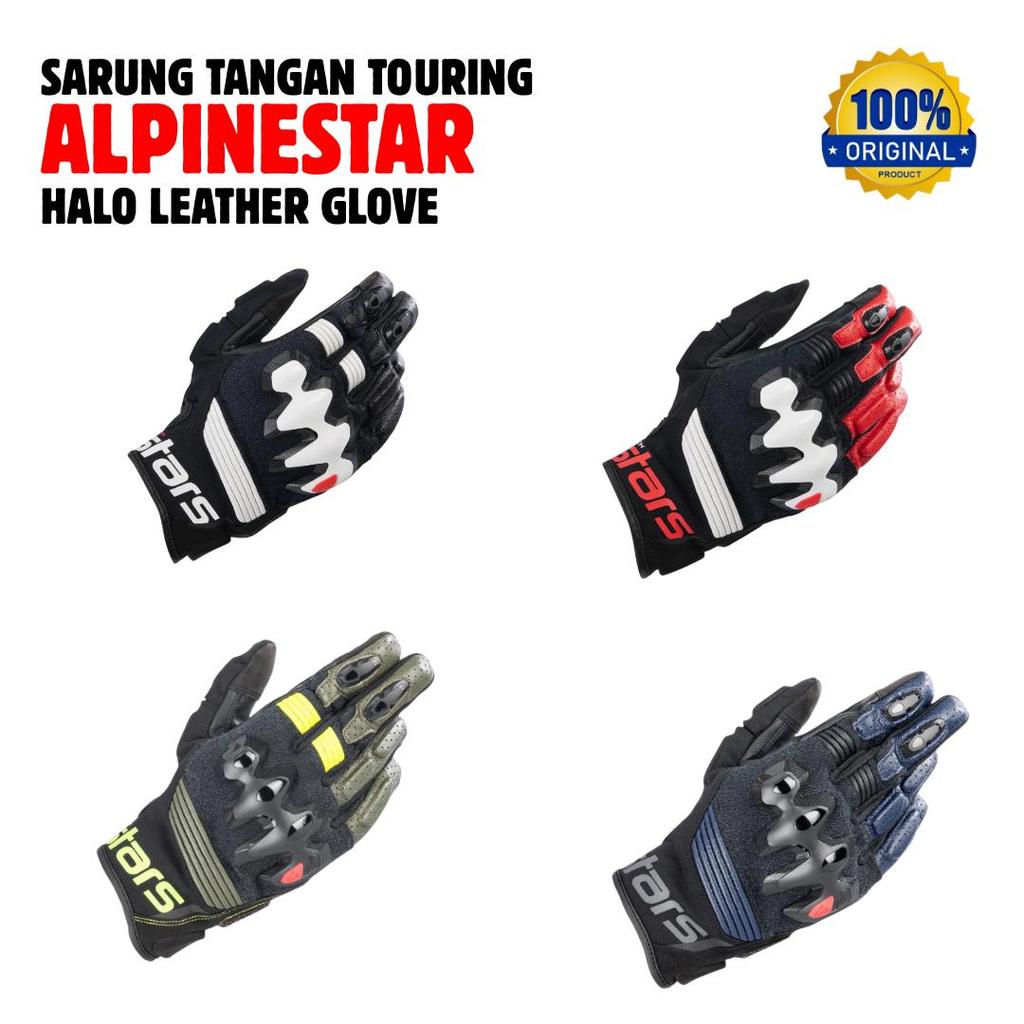 SARUNG TANGAN TOURING ALPINESTAR HALO LEATHER | SARUNG TANGAN TOURING ALPINESTAR | 100% ORIGINAL PRO