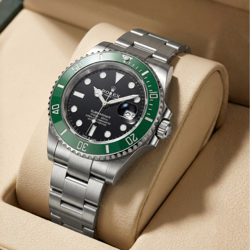 Jam tangan pria Rolex Submariner baru M126610LV-0002, tahan air 41mm, baja tahan karat berlapis Tefl