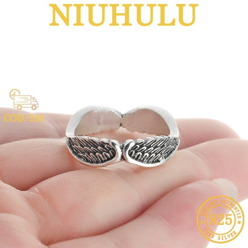 925 Cincin Bulu Hitam Thailand Vintage - Unisex