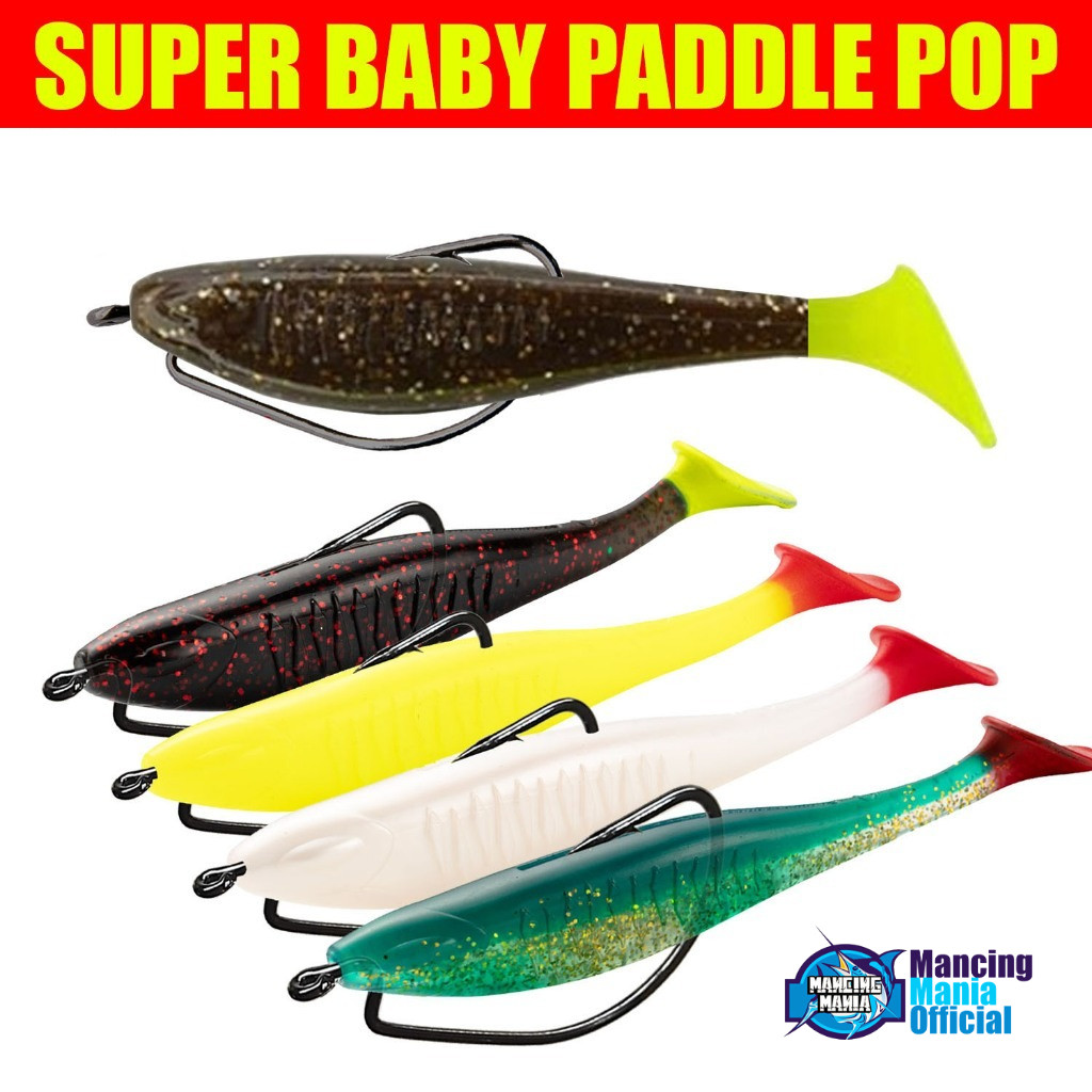 MANCING MANIA Softlure Paddle Pop Zman 8cm Johncoo Bukan Ozmy Super Baby Silencer Umpan Pancing Ikan