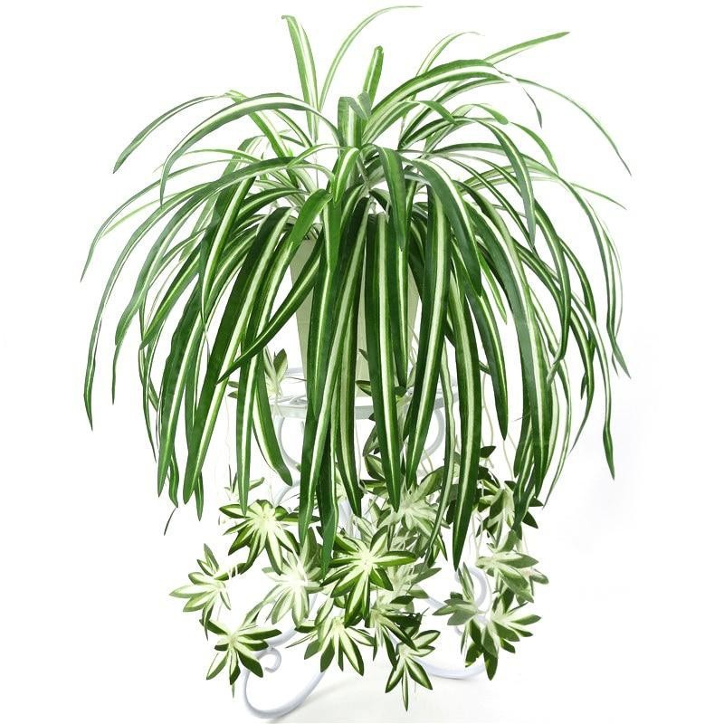 Artificial Plants Wall Hanging Chlorophytum Potted Green Plants PVC Fake Plants Simulation Flower Li