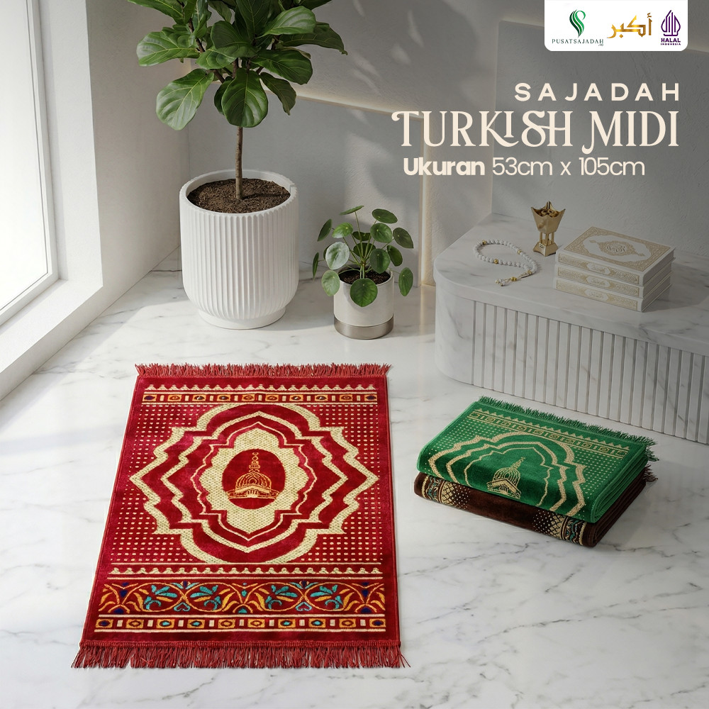 Sajadah Dewasa Medium | Turkish Midi | Uk. 53x105 | Model Terbaru | Gift | Turkiye | Turkey | Istanb