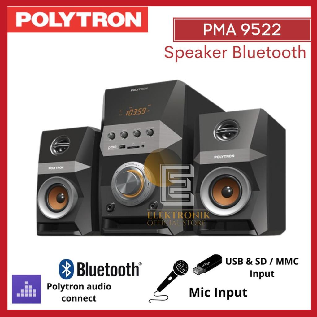 Polytron PMA9522 Speaker Multimedia Karaoke 140W RMS Bazzoke Extra Bass Bluetooth Audio Connect USB 