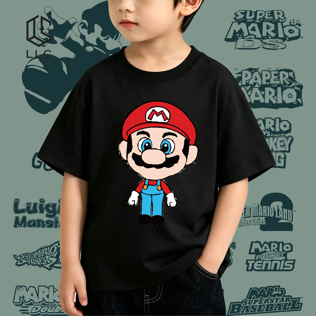 COD Kaos Anak Hitam Motif Chibi Imut, Kaos Game Keren Lengan Pendek Bahan Katun Nyaman untuk Cowok b