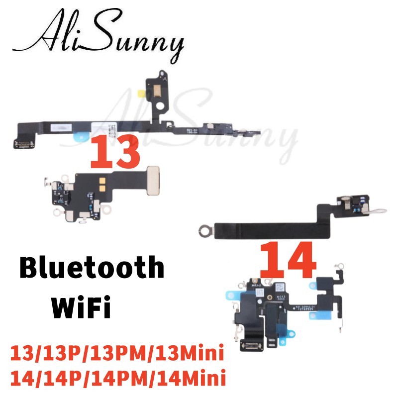 AliSunny Kabel Flex WiFi Bluetooth untuk iPhone 14 13 Pro Max 14Plus Sinyal Antena NFC Klip Perbaika