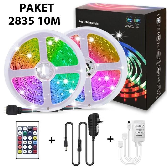 LAMPU STRIP LED SMART BLUETOOTH / STRIP RGB / RGBWW / STRIP LED 5050 - 10M 2835+ REMOT