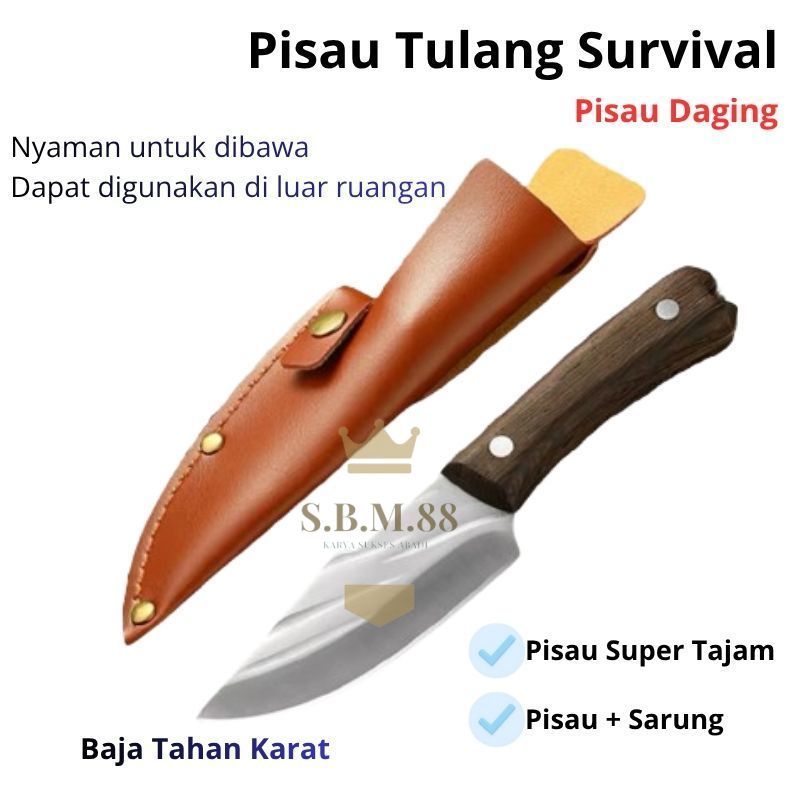 SM88-A305-PISAU TULANG PISAU DAPUR PISAU SURVIVAL PISAU DAGING PISAU KOKI PISAU JEPANG SUPER TAJAM