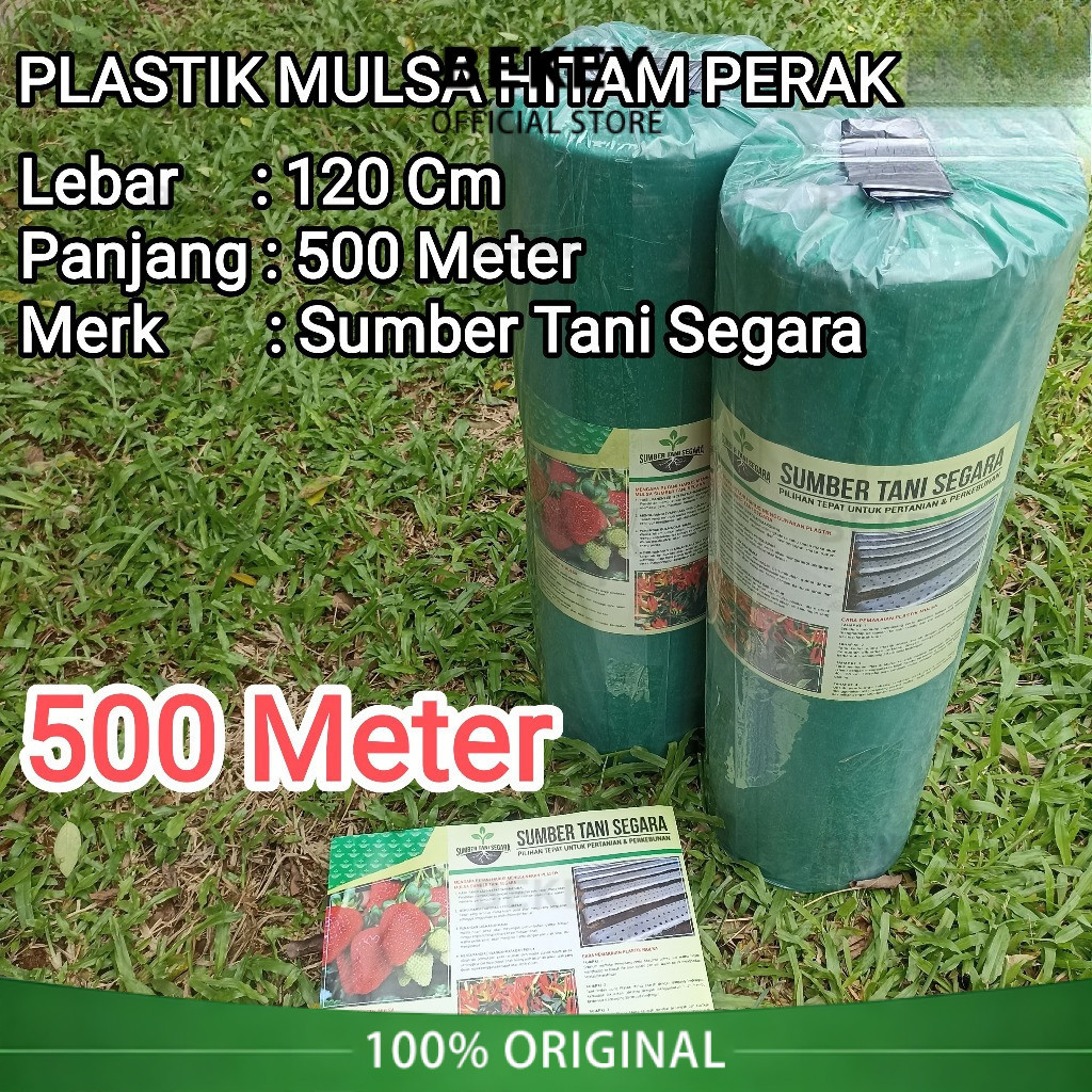 BEKEY PLASTIK MULSA HITAM PERAK 500 METER MTR