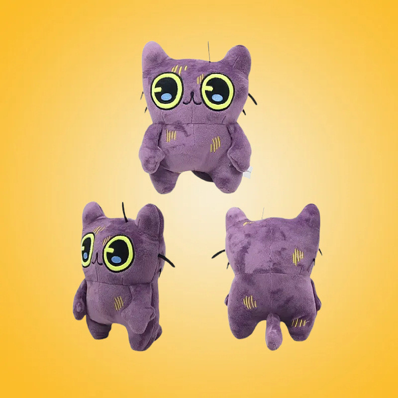 Tostada plush Sekitar Permainan Boneka dan Boneka Kucing Abu-abu Mata Besar