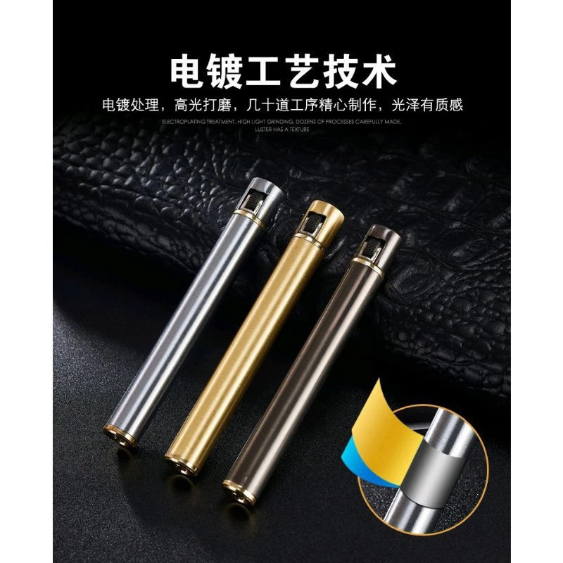 Vapa Zipp , , , Lighter korek api stick slim logam retro korek gas stik mini bisa di isi ulang PL 16