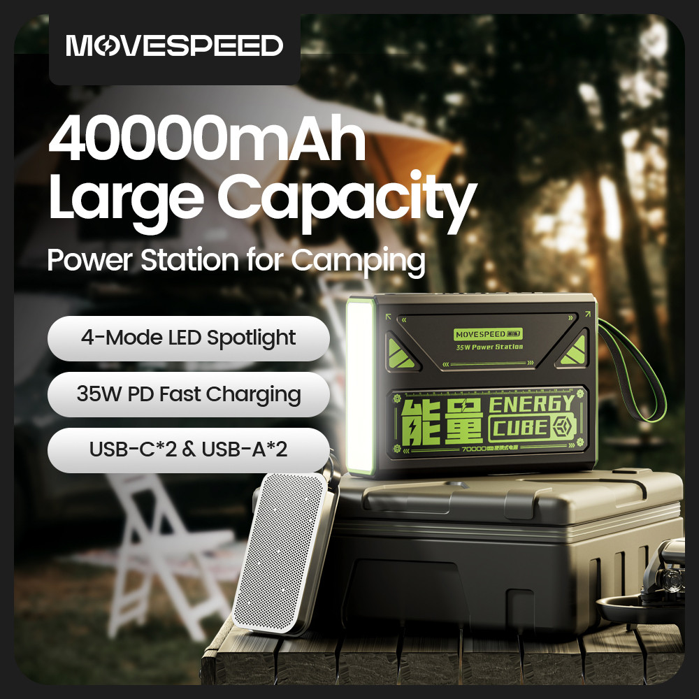 MOVESPEED Z40 40000mAh Power Bank 35W Fast arge Powerbank with LED Flashlight External Battery for O