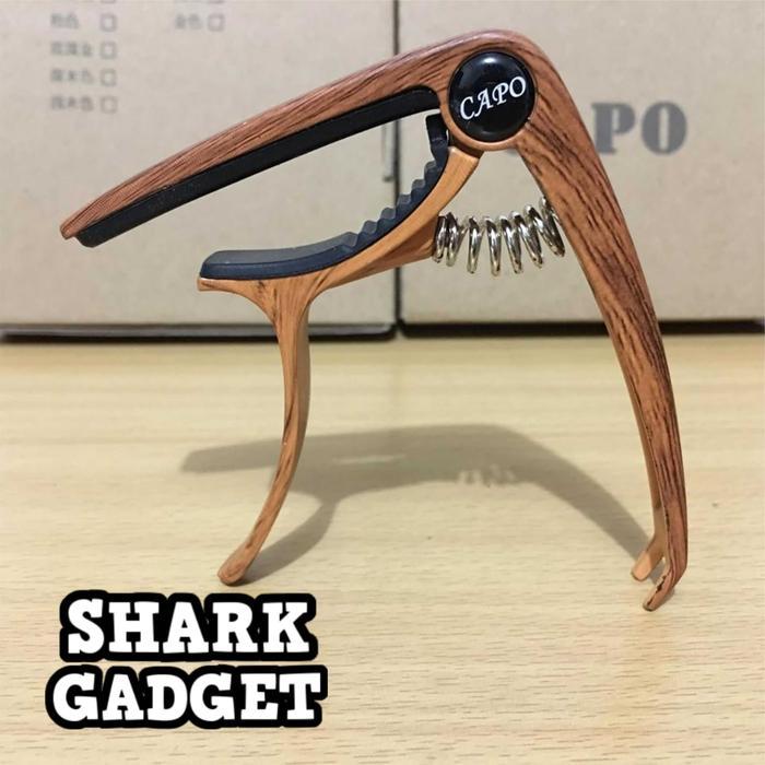 Capo Gitar Akustik Ukulele Bahan Aluminium dengan Desain Kayu