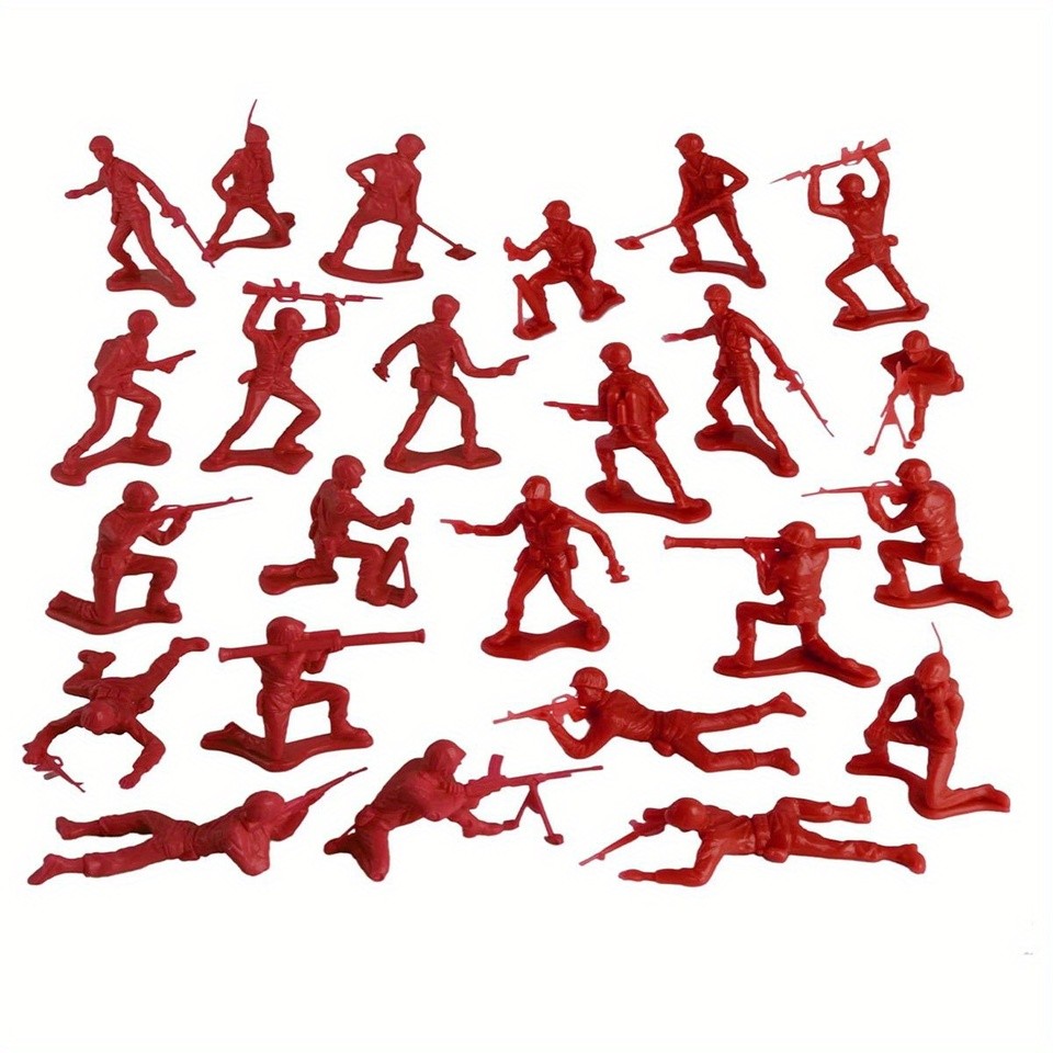 30pcs Plastic Army Men Action Figures Multiple fferent Poses Soler Model Set 1.96 Ines Red Green Yel