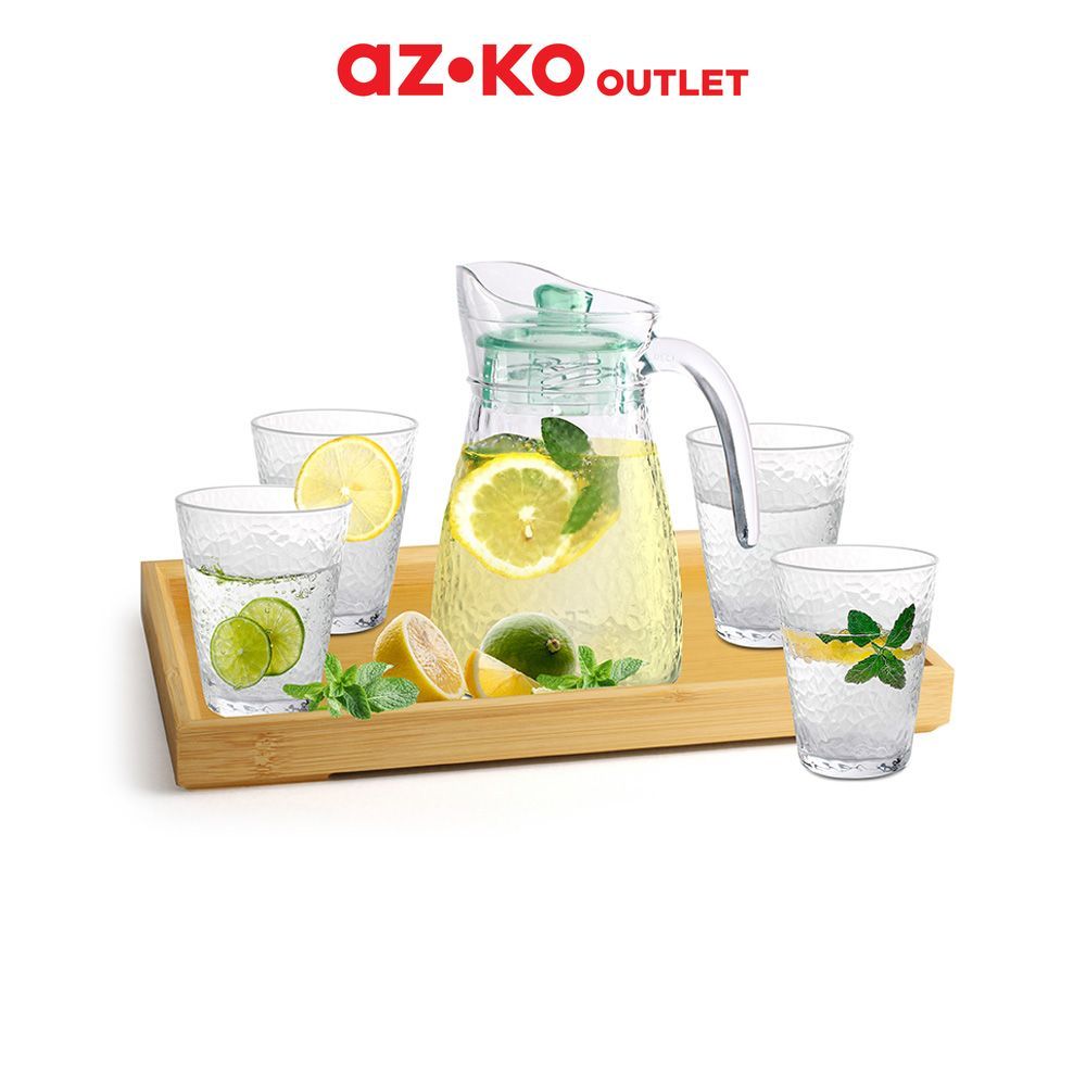 AZKO Outlet Delicia Teko & Gelas Dengan Nampan Frosty Set 6 pcs Drinkware Serving Pitcher Tea Time T