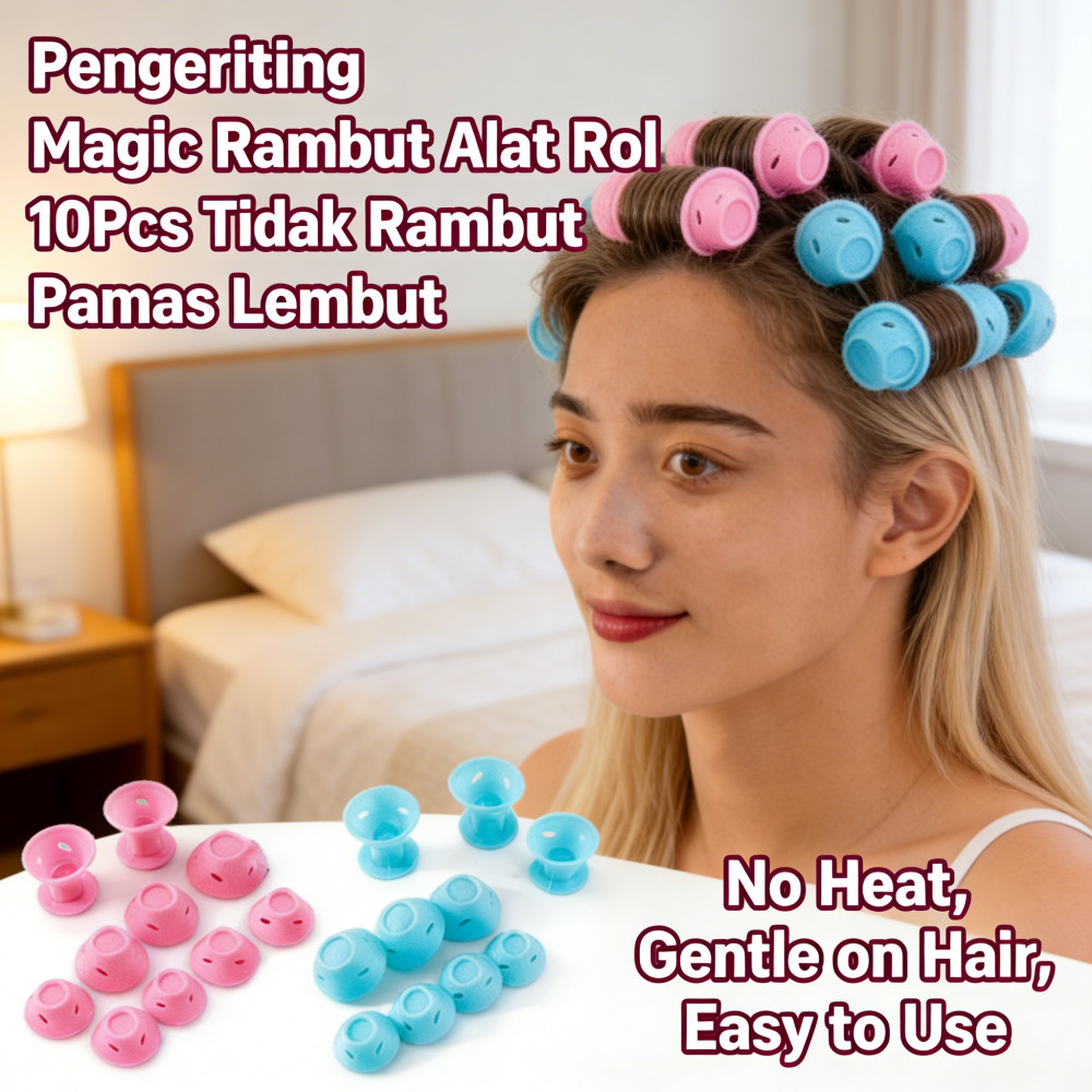 Rambut Pengeriting 10Pcs Tidak Panas Magic Lembut Rambut Alat Rambut Rol