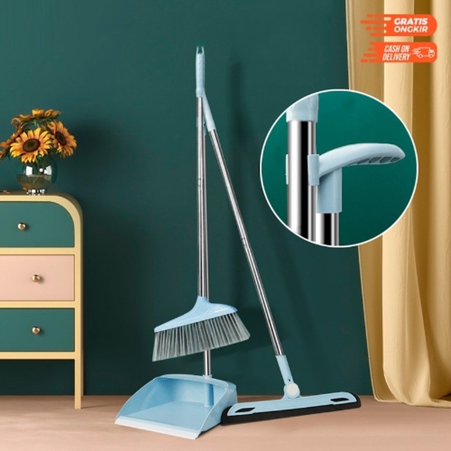 ReadyMasterhome Sapu Set 3in1 | Alat Pembersih Lantai | Set Sapu Pengki Pel | Broom Set | Sapu Pengk