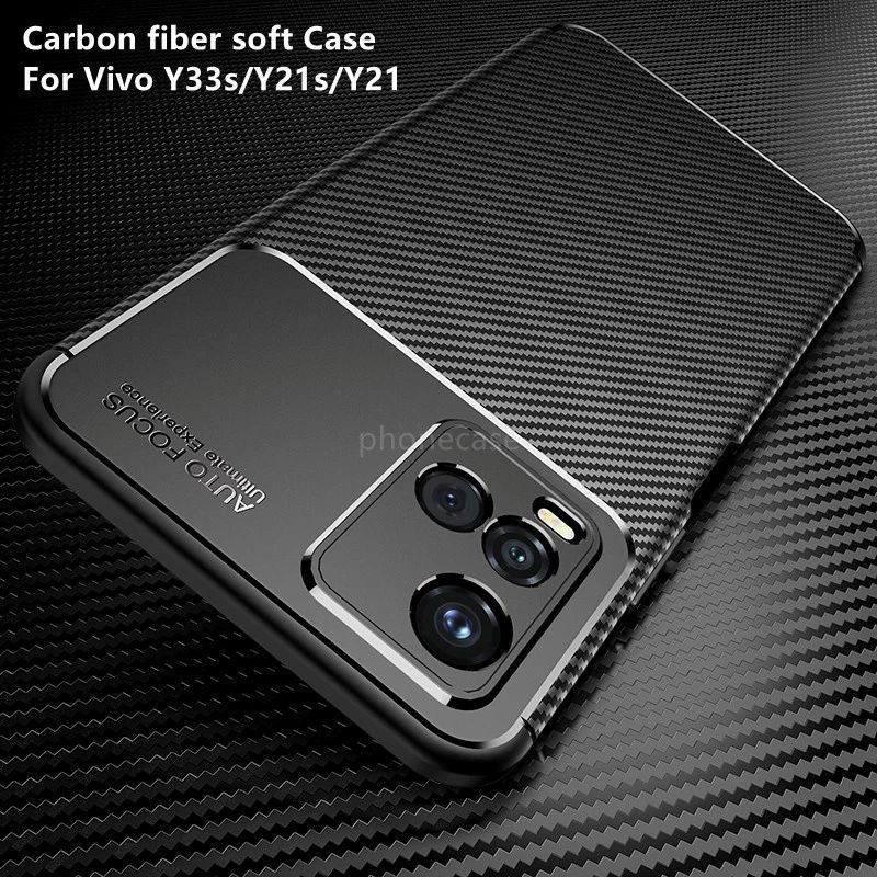CASE VIVO Y21 Y21S Y21T Y33S  CARBON AUTOFOCUS SLIM ARMOR PROTECTION