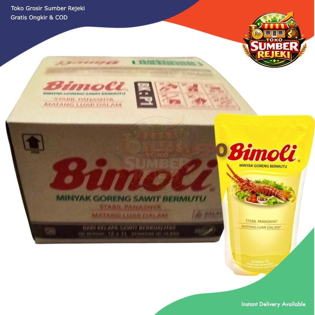Minyak Goreng Bimoli 1 Liter - Pilihan 6 pcs Atau 12 pcs 1Dus