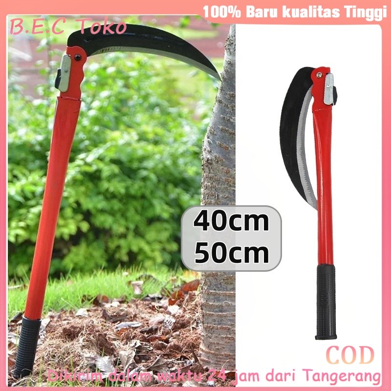 Sabit Lipat Baja Hand Scythe Alat Berkebun Pemotong Rumput Penyiang Rumput Taman Lipat