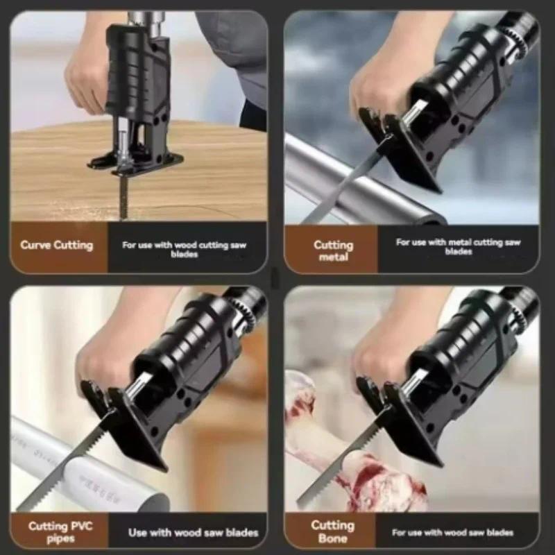 Reciprocating Saw Adapter Electric Drill To Electric Saw for Wood Metal Cutting Tool with Saw Blade 