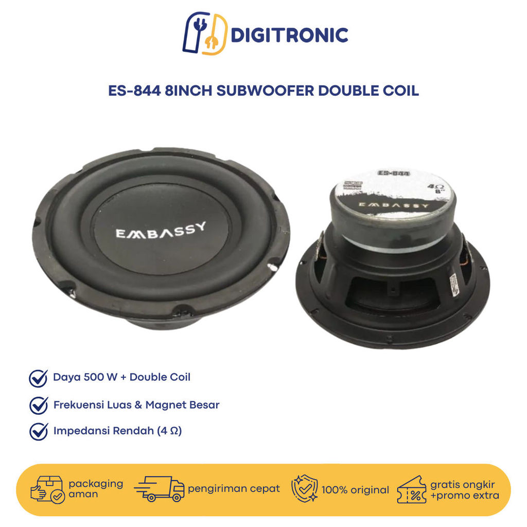 ES-844 8INCH SUBWOOFER DOUBLE COIL