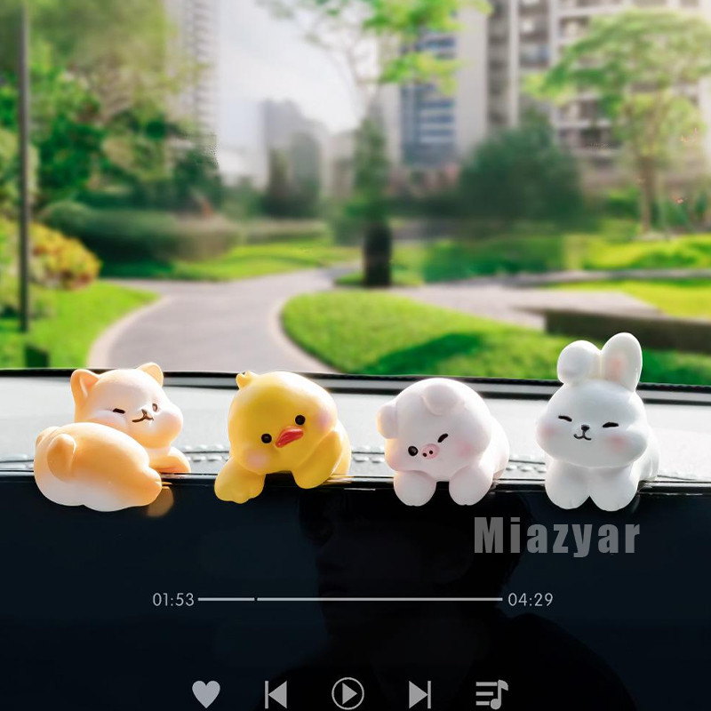 Car PC Monitor setup PC Animal Decoration / Dekorasi hiasan mobil desk setup pc Mia